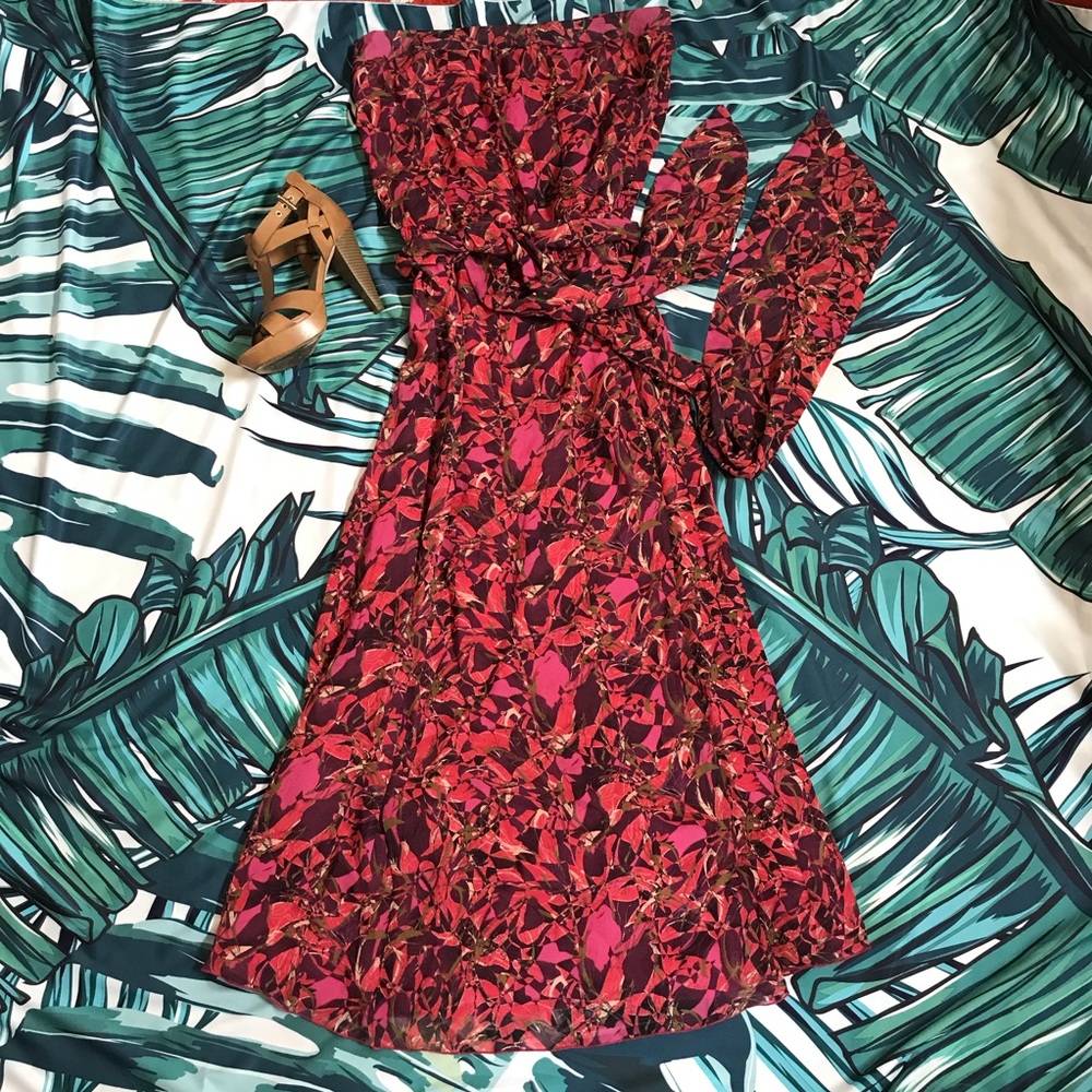 HINGE FLORAL SILK NORDSTROM MAXI DRESS